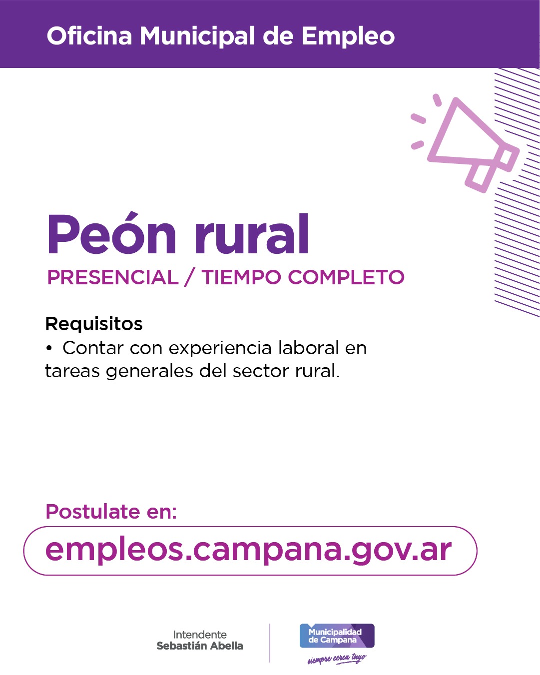 MUNICIPIO BUSCA: PEÓN RURAL