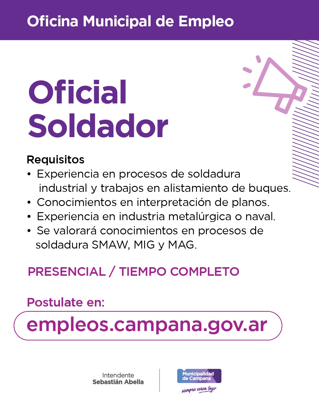 Oficial soldador, perfil técnico