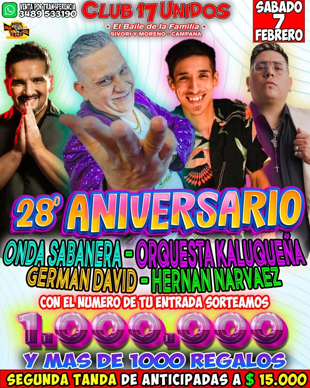 El Club 17 Unidos celebra su 28° Aniversario con una noche histórica en Campana