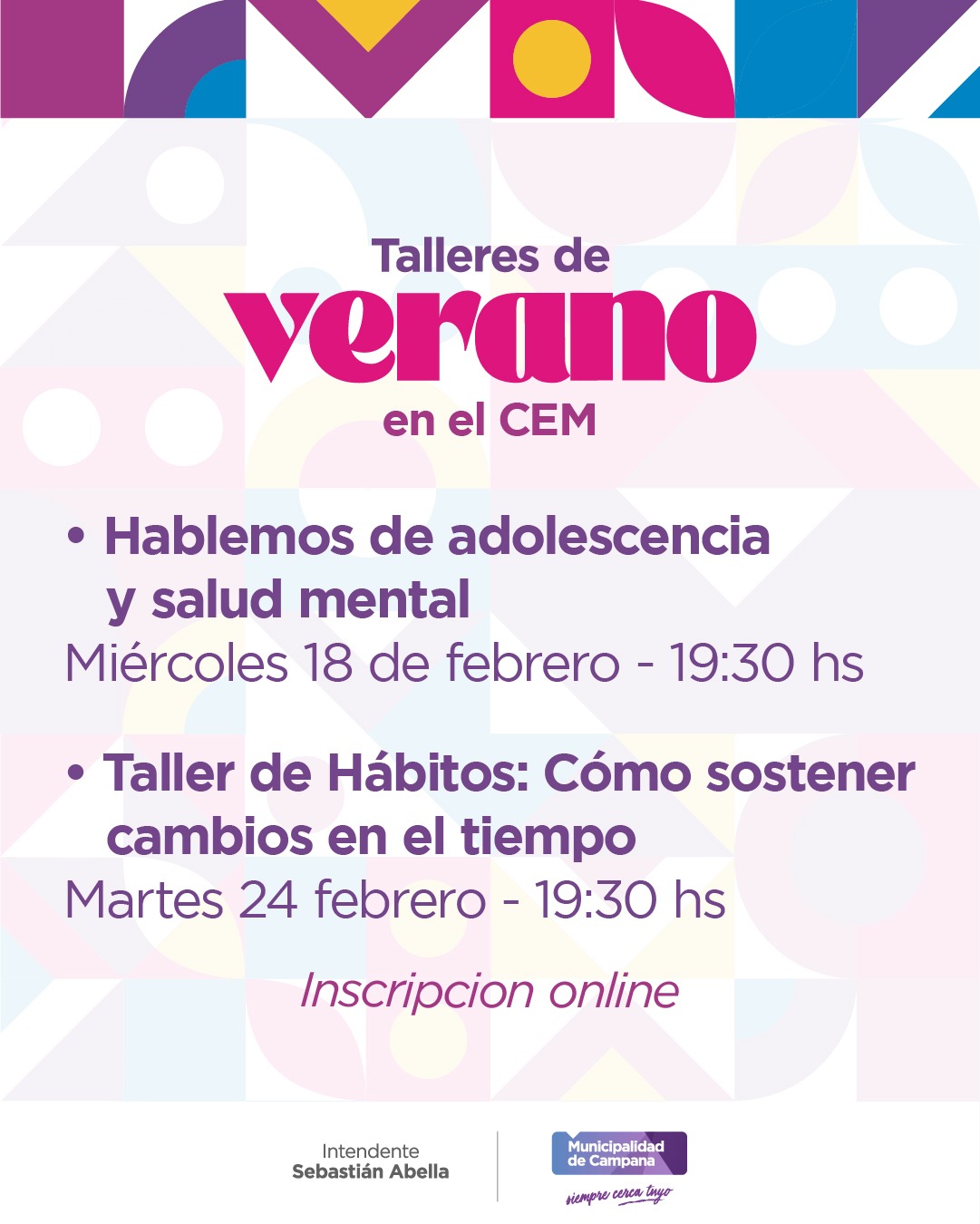 Salud mental y hábitos: nuevos talleres abiertos a la comunidad en el CEM