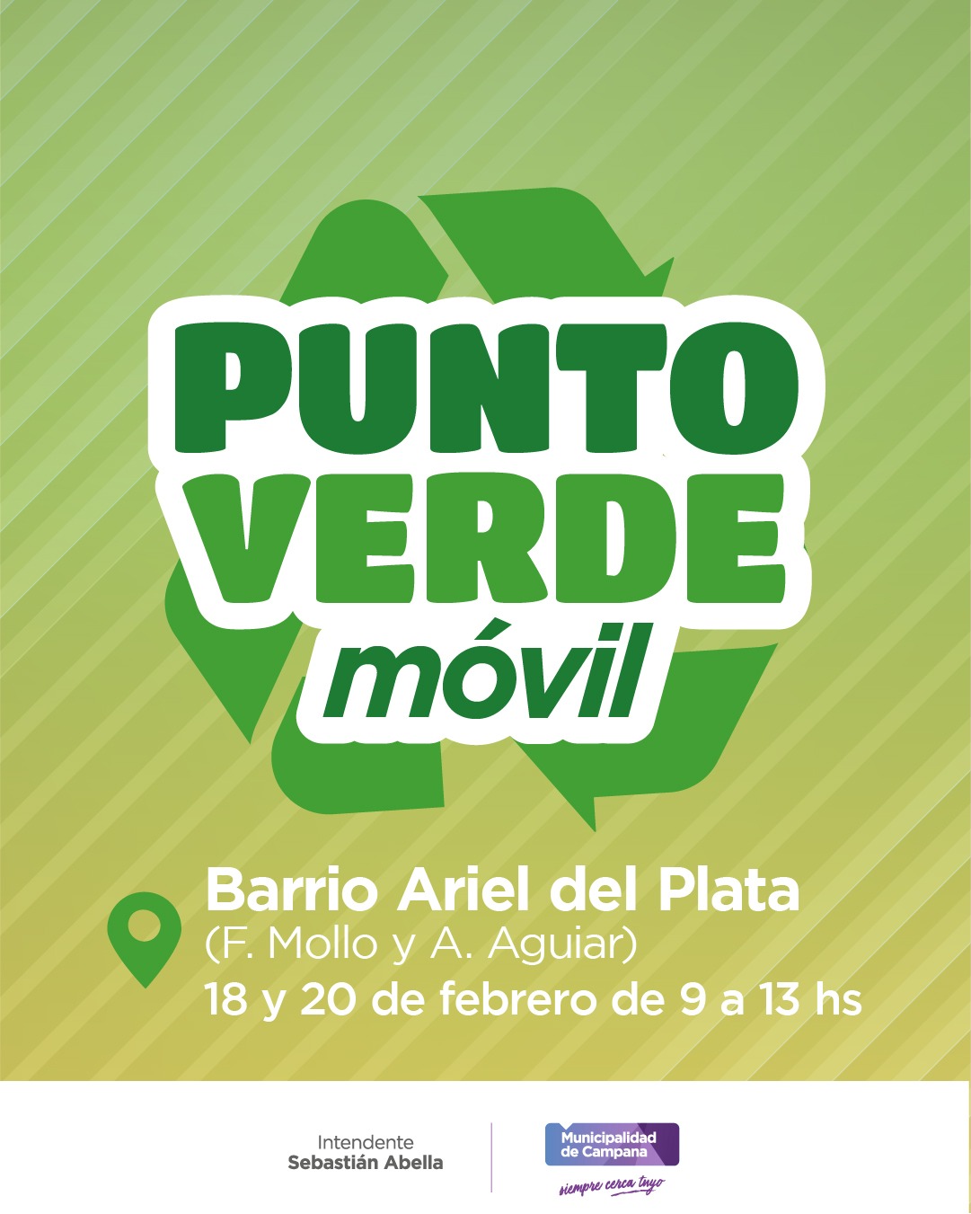 Ariel del Plata: El Punto Verde Móvil se instala en la plaza central