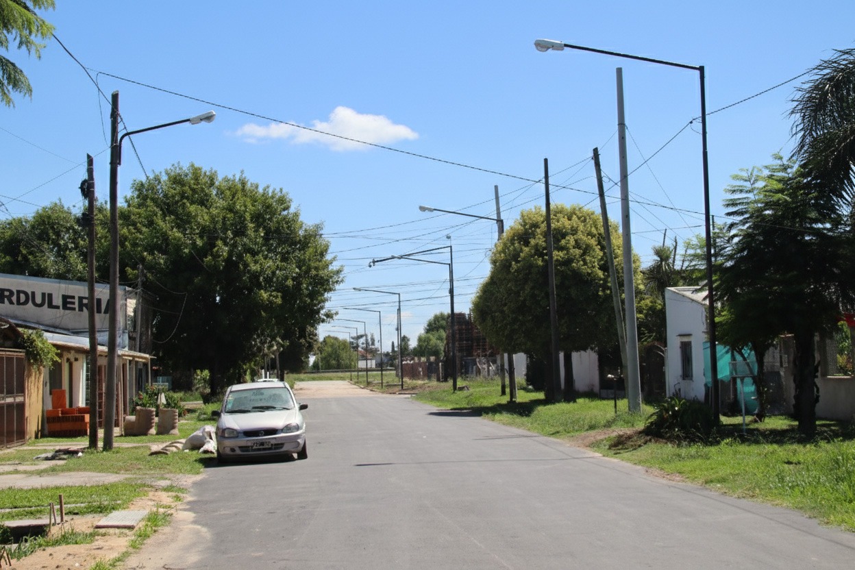 Nuevas luminarias y asfalto: el Municipio completó mejoras en 9 de Julio