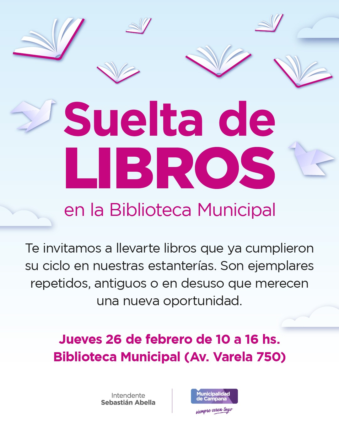 Vuelve la suelta de libros a la Biblioteca Municipal este 26 de febrero