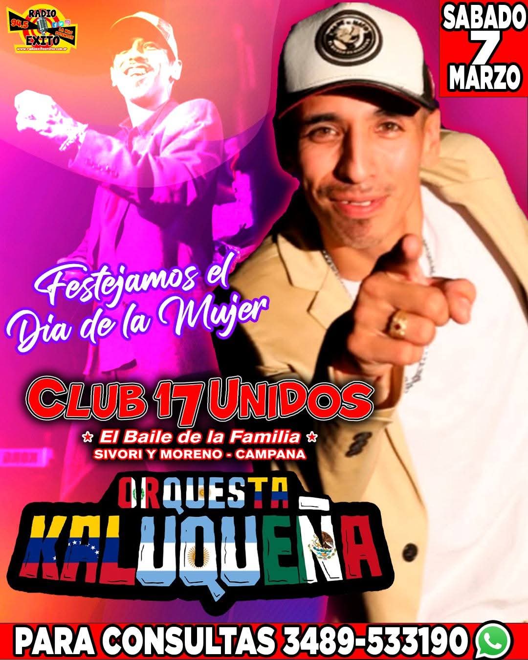 El Club 17 Unidos invita a las familias a festejar el Día de la Mujer con La Orquesta Kaluqueña