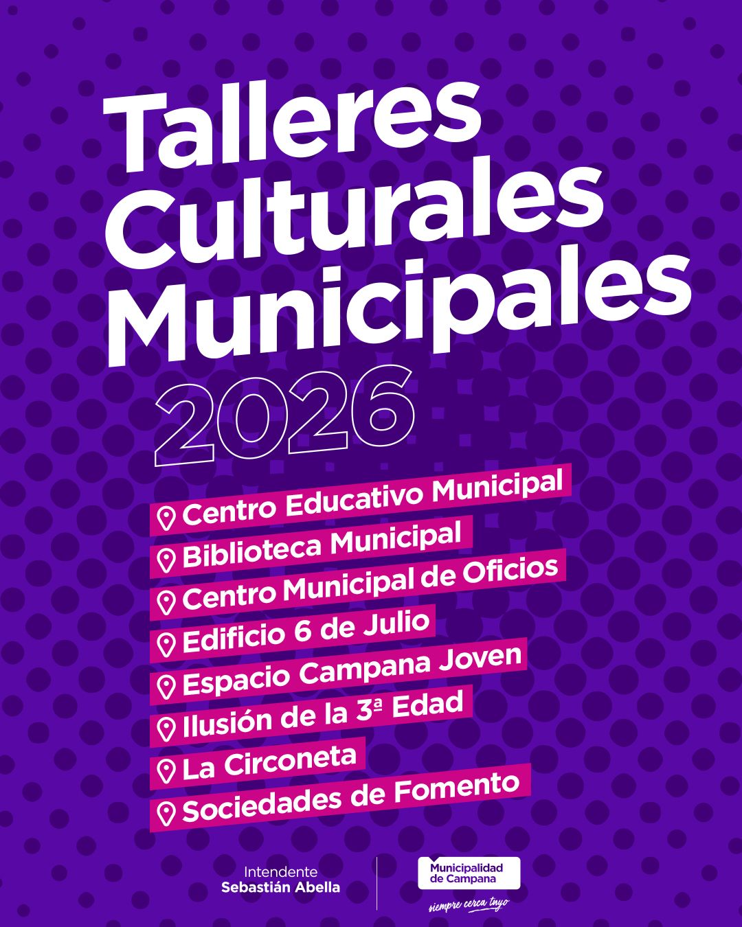 ¿Querés aprender algo nuevo? Se abren los Talleres Culturales Municipales en toda la ciudad