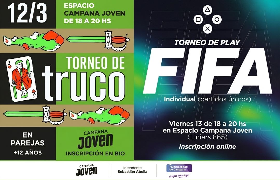 Torneo de truco y PlayStation FIFA en el Espacio Campana Joven: enterate cómo participar
