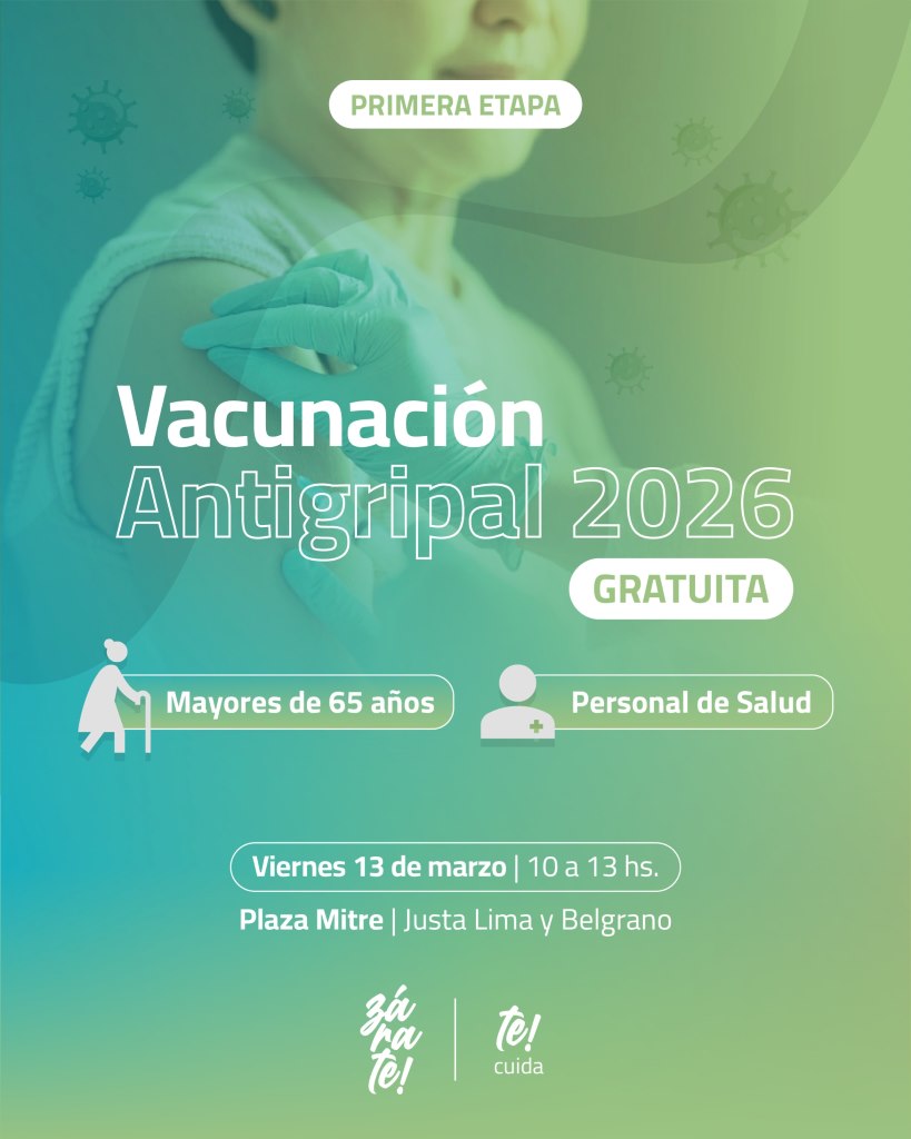 Vacunación antigripal en Zárate: este viernes aplican dosis en la plaza Mitre