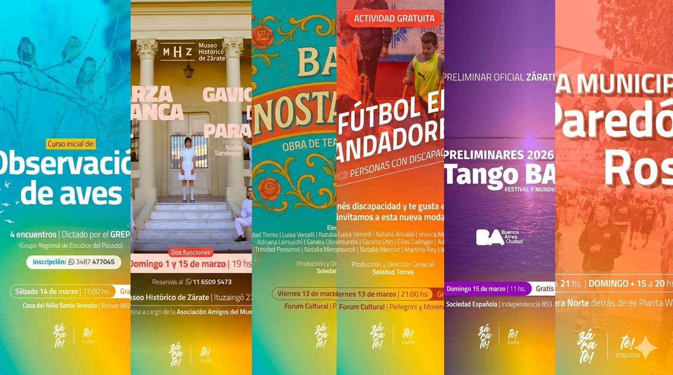 Fin de semana en Zárate: opciones culturales y propuestas para todas las edades