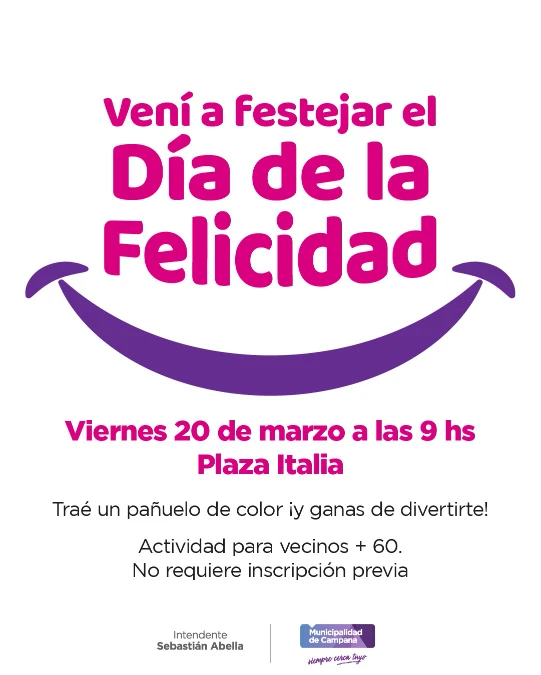 Día de la Felicidad: Invitan a los adultos mayores a celebrar este viernes en la Plaza Italia