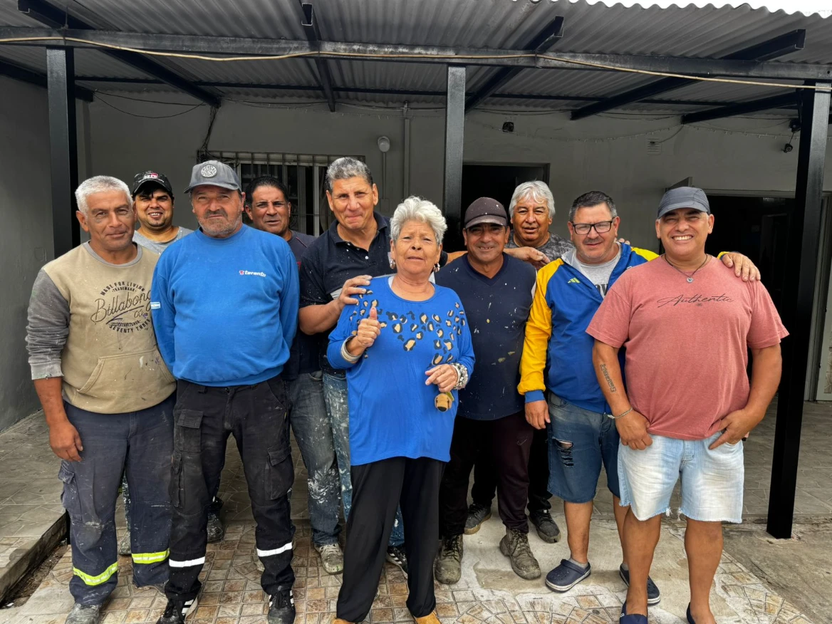 Cooperativistas realizaron trabajos edilicios en la Sociedad de Fomento Del Pino y el Club Plaza Italia