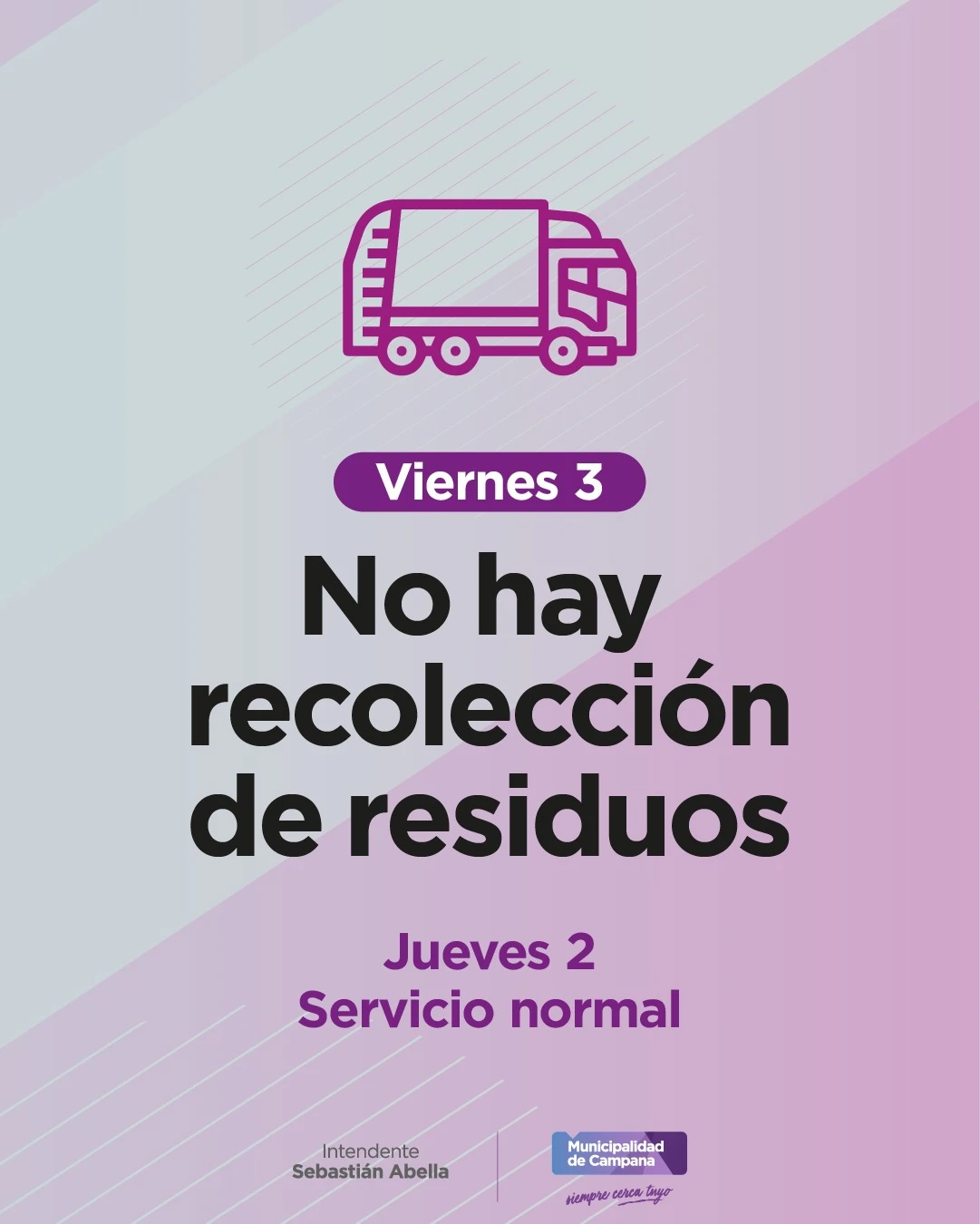 Atención vecinos de Campana: el Viernes Santo no habrá recolección de residuos en la ciudad