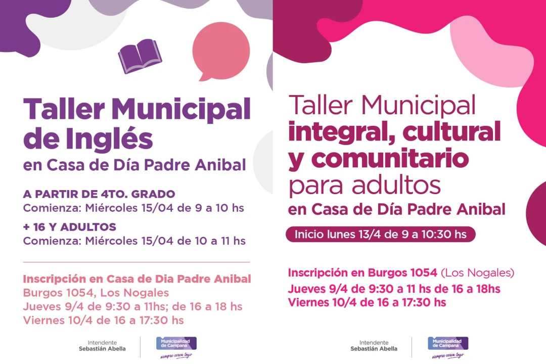 Talleres gratuitos en el barrio Los Nogales: cómo anotarse en inglés y cultura