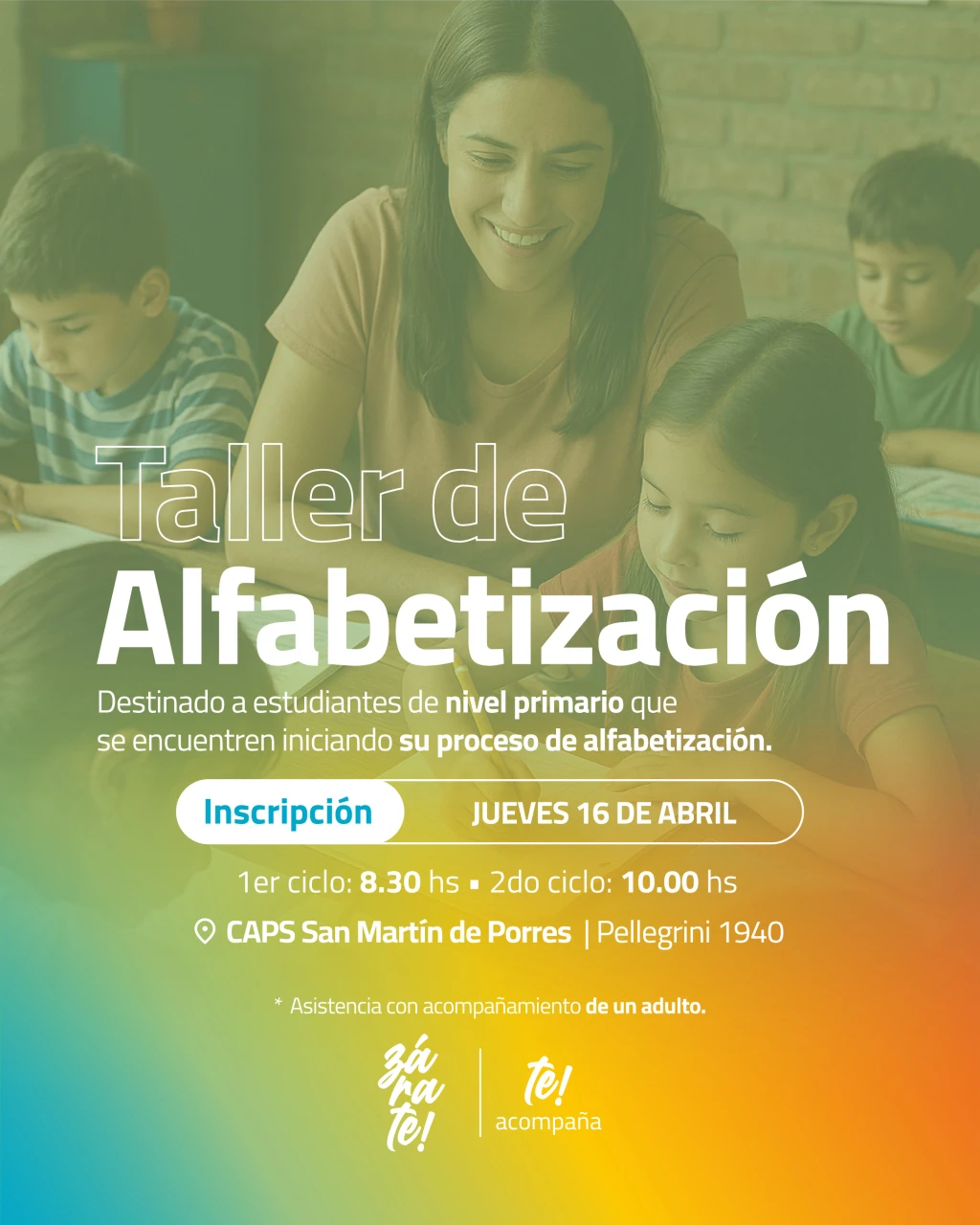 Zárate: abren la inscripción para el Taller de Alfabetización gratuito en el CAPS San Martín