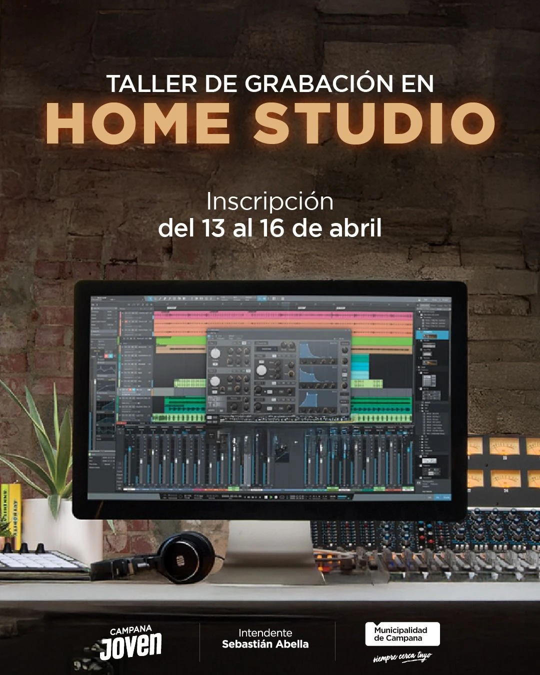 Aprendé a grabar y producir música: anotate al taller de grabación Home Studio del Municipio