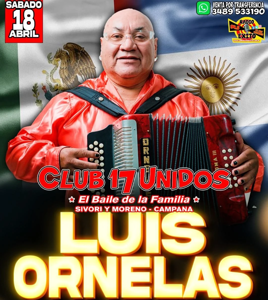 Luis Ornelas en el Club 17 Unidos este sábado: ¡Con tu entrada vas gratis a ver al Chili Fernández!