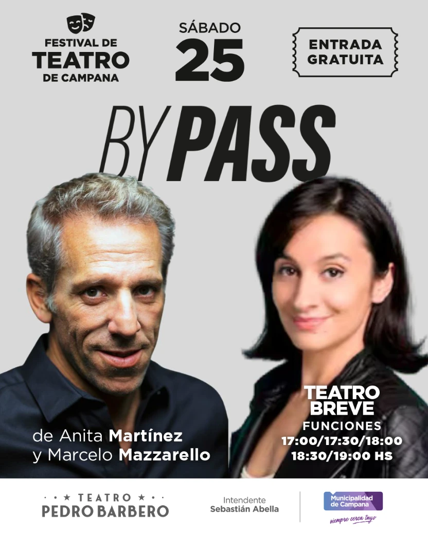 Cómo retirar entradas gratis para By Pass, Irina en Terapia y el Festival de Teatro de Campana