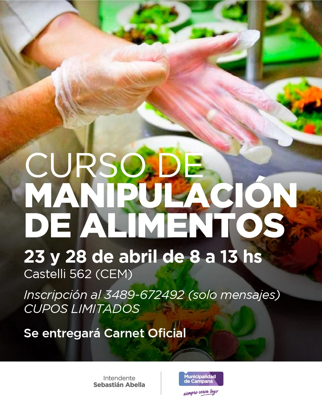 Manipulación de Alimentos: cómo anotarse al curso gratuito en el CEM