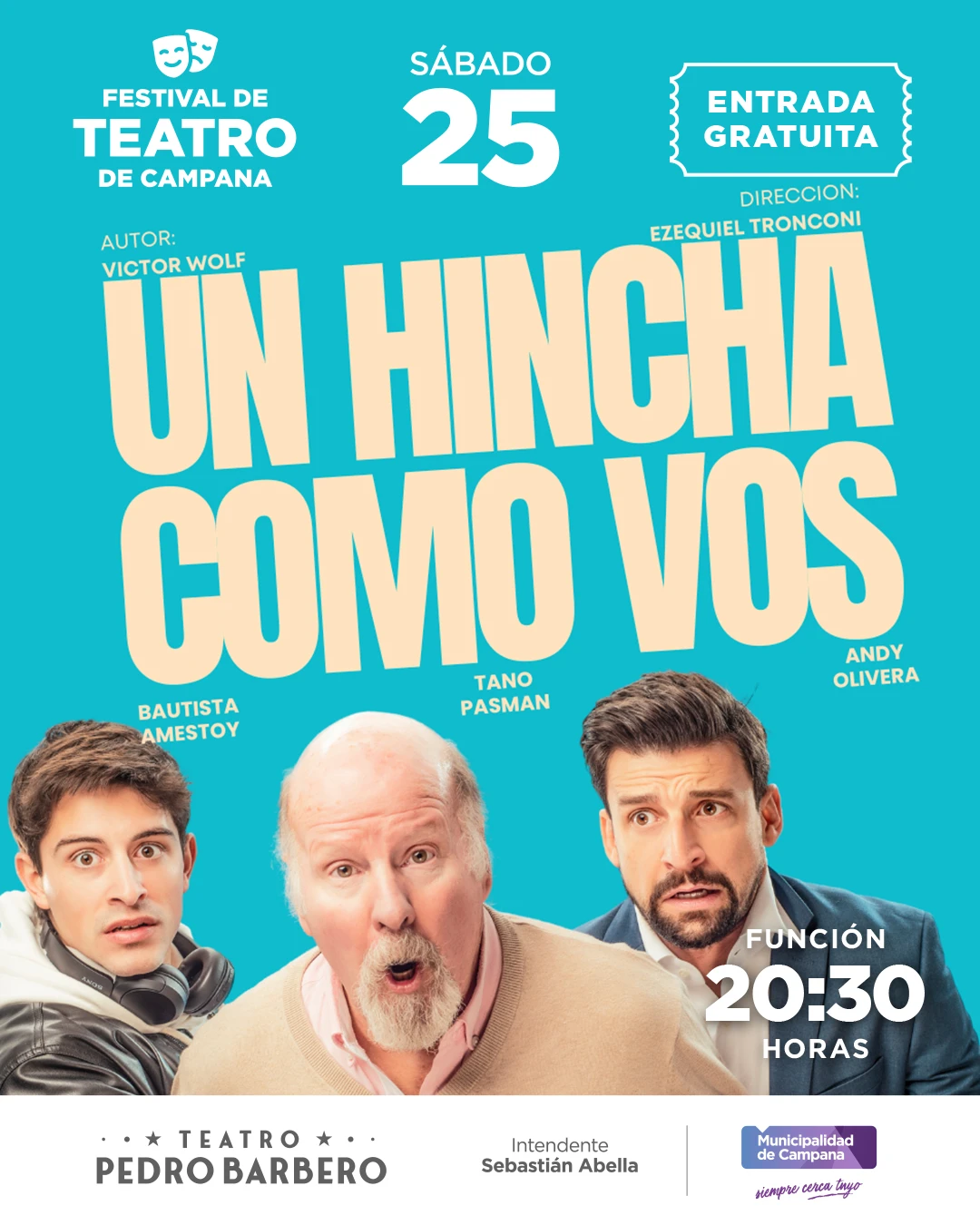 “Un hincha como vos”: la pasión futbolera llega al Teatro Pedro Barbero con el Tano Pasman