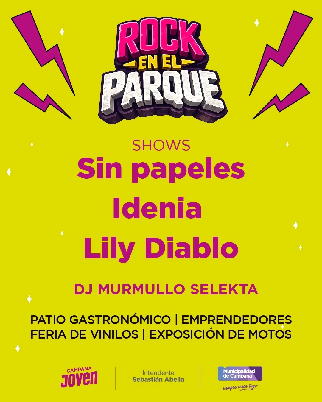 ¡Viernes de Rock en Campana! Bandas en vivo, feria de vinilos y patio gastronómico en el Parque Urbano
