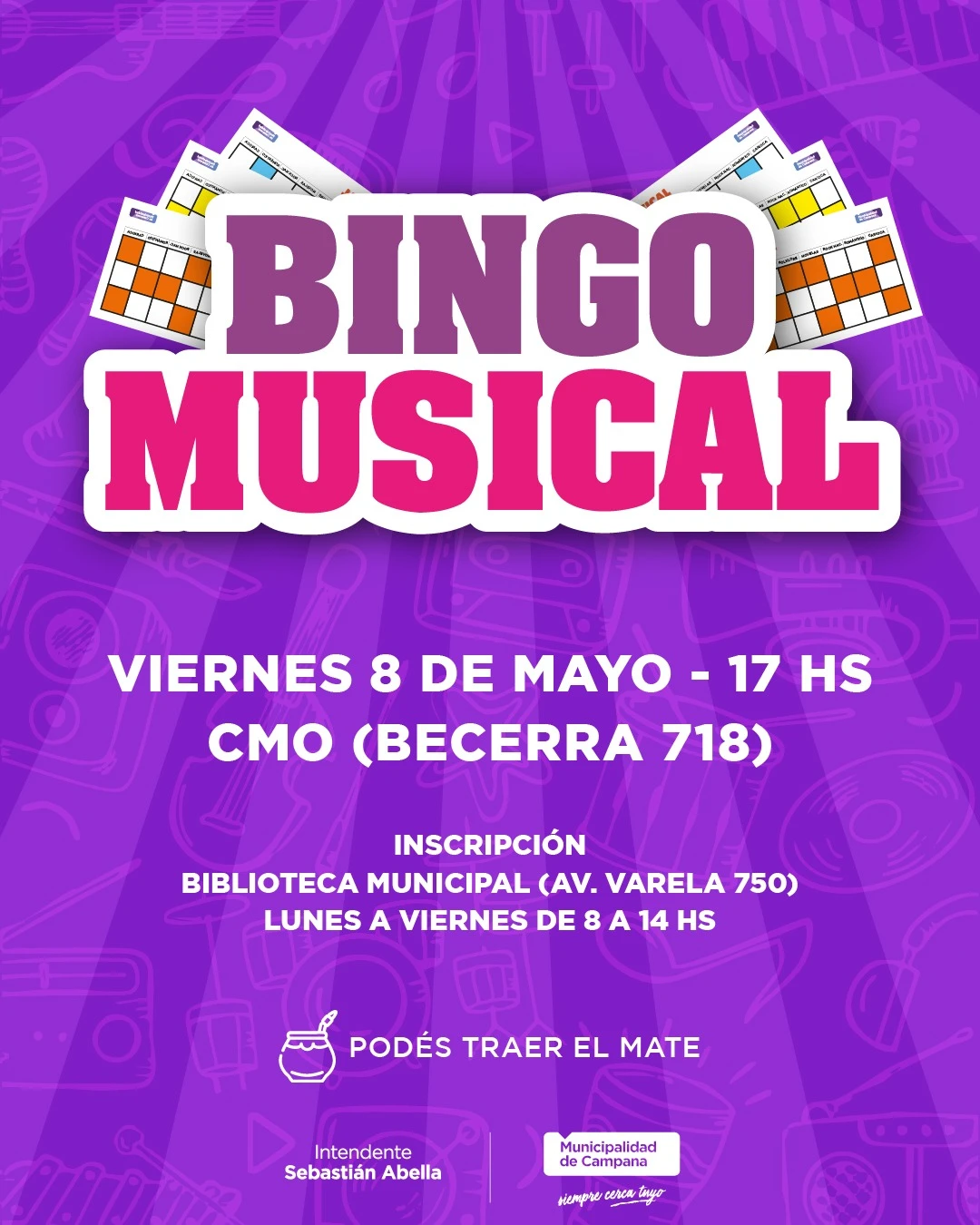 Bingo Musical gratuito para adultos mayores el 8 de mayo, cómo anotarse