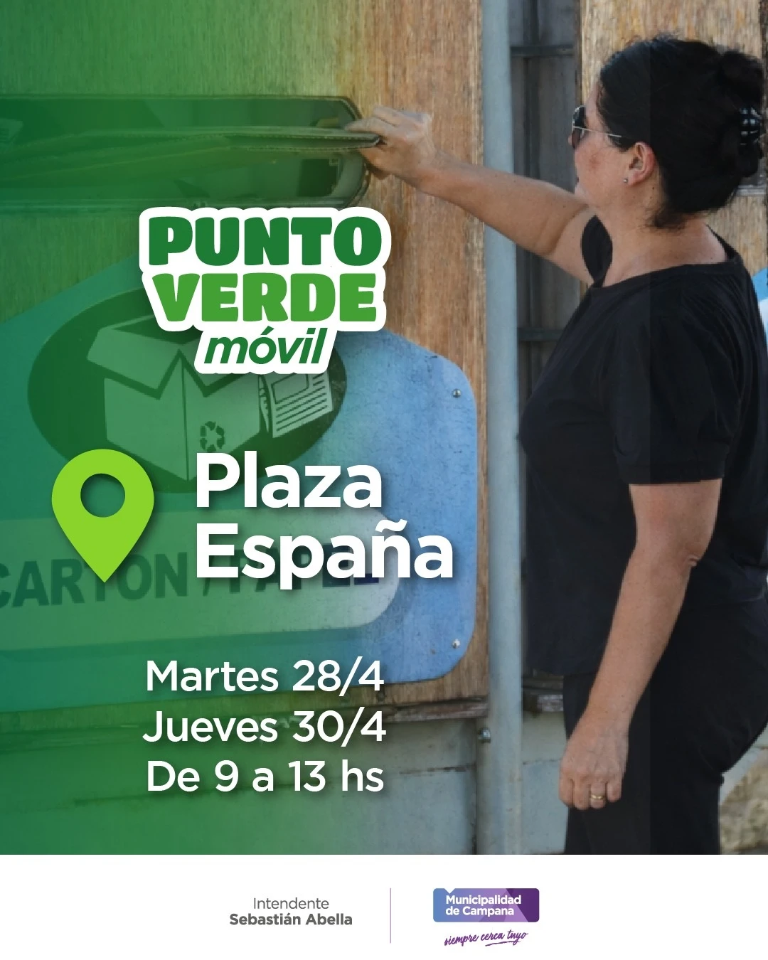 Punto Verde Móvil: Todo lo que podés llevar este martes y jueves a la Plaza España para reciclar