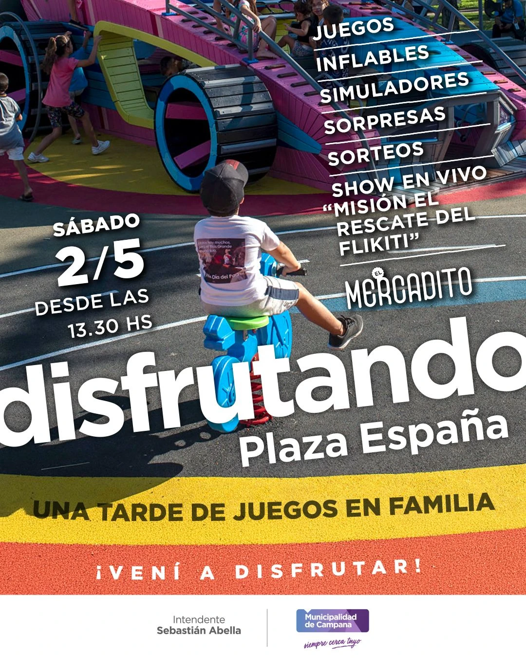 “Disfrutando Plaza España”: Shows infantiles, simuladores y ofertas en El Mercadito