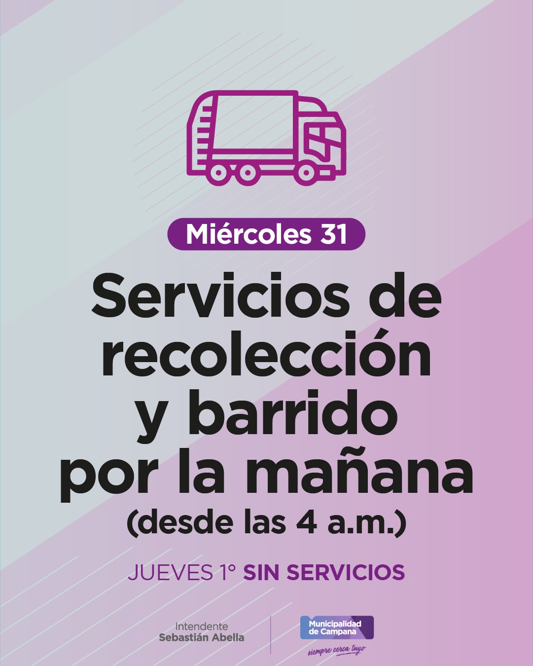 ¡Atenti! Sacá la basura temprano este 31: el camión pasa solo a la mañana