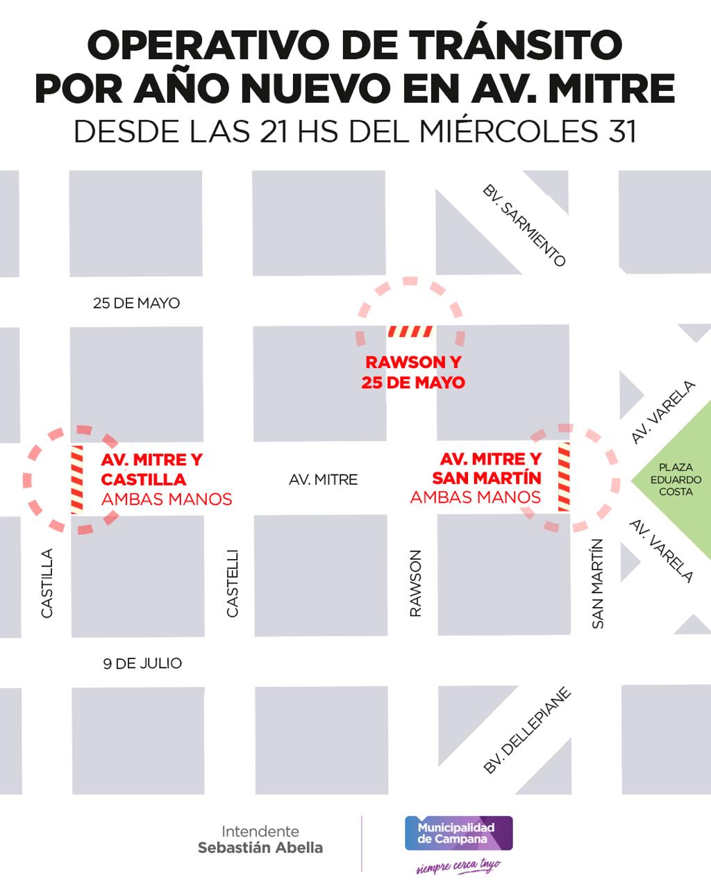 ¡Atención! La Mitre se corta desde las 21 para recibir el Año Nuevo